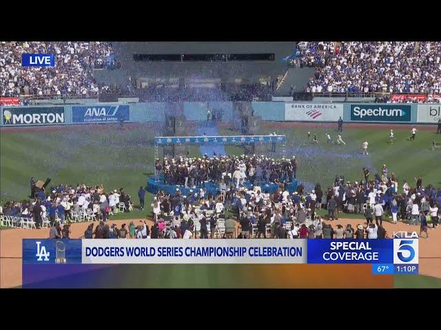 Dodgers celebrate World Series victory at Dodger Stadium