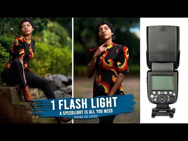 Outdoor Portrait Photography with a Single Speed light for beginners off camera Flash Photography
