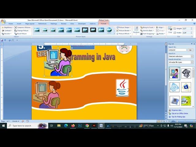 Microsoft Office Word এ কিভাবে বইয়ের কভার ফটো design করা যায়। #microsoftoffice