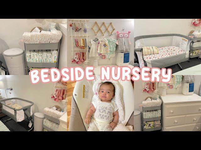 *NEW* BEDSIDE NURSERY TOUR & ORGANIZATION! + what i use for my newborn baby! 