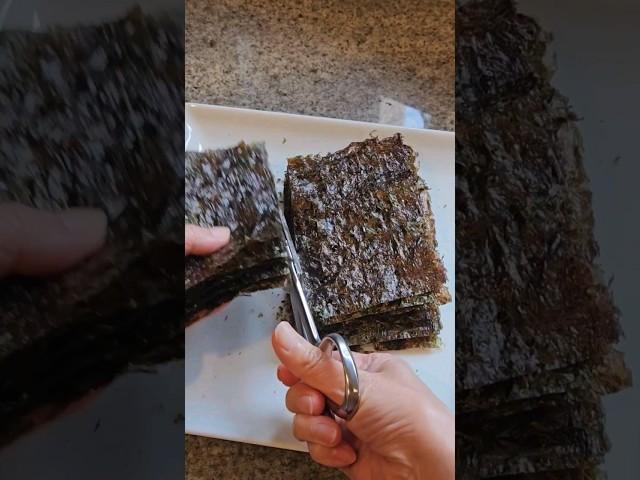Crispy Korean seaweed ASMR 곱창김 쉽게 구워서 멸치 양념무침과 먹기 #샐러드마스터 가위 #쿡비