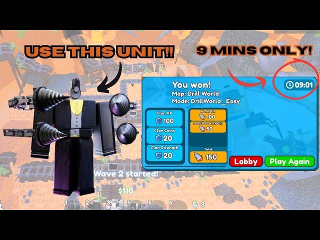 HOW TO BEAT DRILL EVENT UNDER 9 MINS⌚ *FULL AUTO SKIP* EASY DRILL CURRENCY * TOILET TOWER DEFENSE