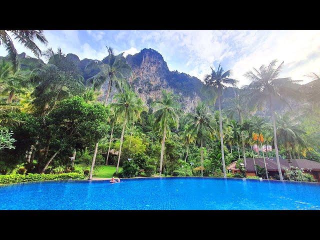 Long walk around the Ban Sainai Resort Krabi Ao Nang Thailand with only sounds of nature