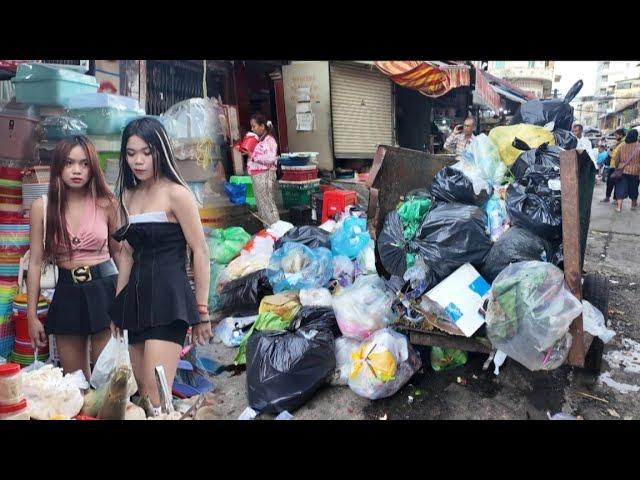 Asia! Real daily life of Khmer people! Walking tour! 4k street view