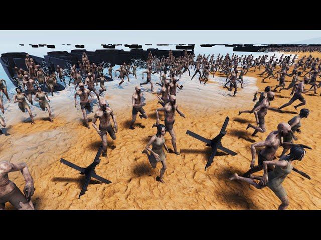 13 Million Zombies Charge D-DAY Beach Defenses!? - Ultimate Epic Battle Simulator 2 UEBS 2