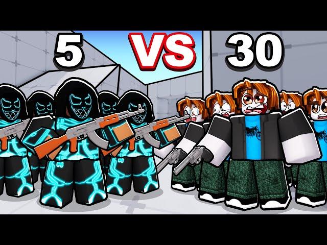 5 PROS VS 30 NOOBS IN ROBLOX RIVALS!!