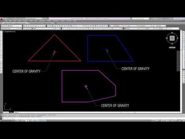 How to find center of gravity in Autocad