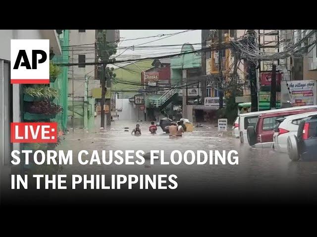 LIVE: Slow-moving storm causes flooding in the Philippines