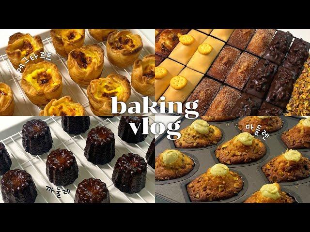 이것저것 만드는 홈베이킹 브이로그 에그타르트, 휘낭시에, 까눌레, 마들렌 만들기ㅣhomebaking vlogㅣeggtart,financier,canule,madeleine