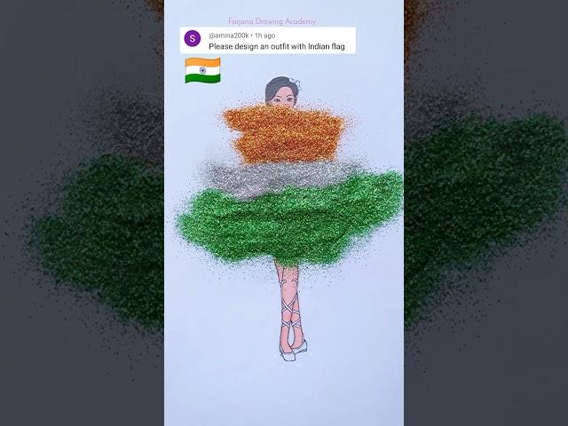 Dress design with Indian flag #creativeart  #satisfying