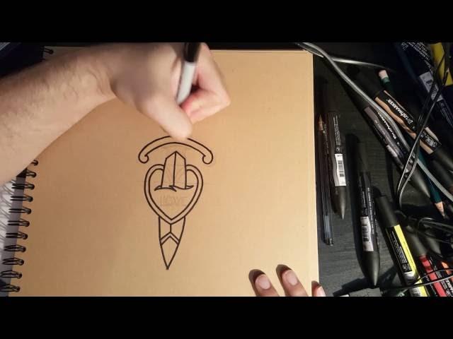 How to Draw an Old School Heart and Dagger by thebrokenpuppet