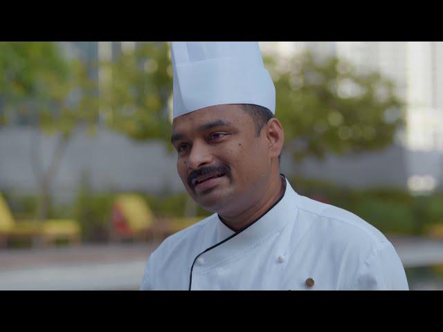 Master chef Saneesh Varghese cooking Galouti Kebab at The Oberoi, Dubai.