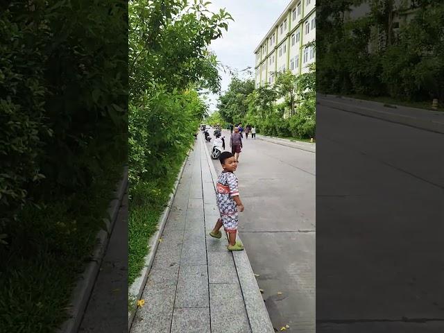 A boy loves walking with flowers  street #vansan #exercise #loves #relaxed #shorts #boy #funny