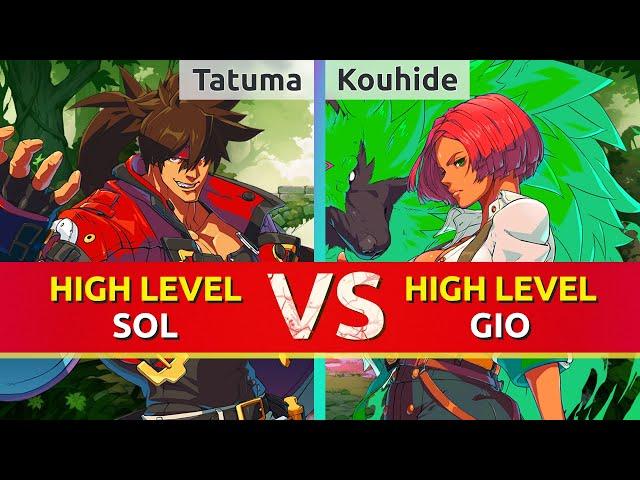 GGST ▰ Tatuma (Sol) vs Kouhide (Giovanna). High Level Gameplay