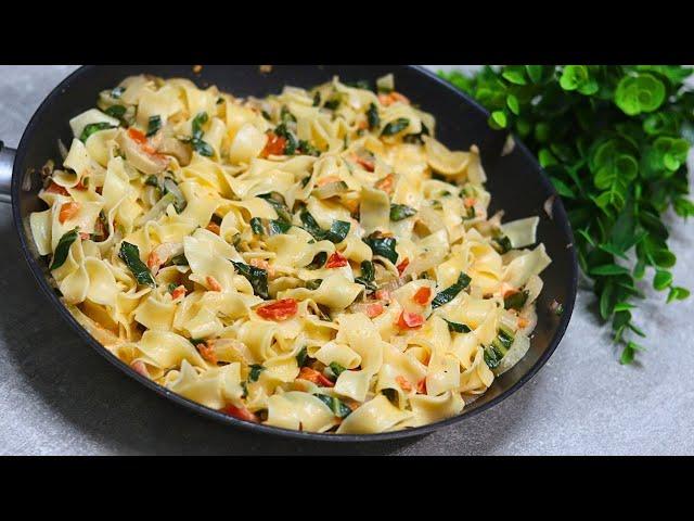 Better than spinach: Creamy chard pasta with cream sauce! This recipe will make you love chard!