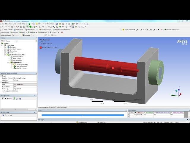 ANSYS 15 Tutorial - Frictional Contact & Bolt Pretension