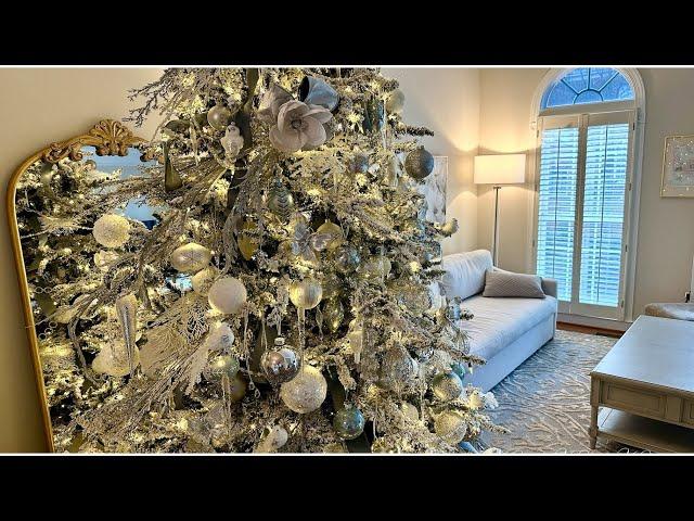 Decorating an Icy Blue, White and Silver Christmas Tree 2024 | Decorate with Me | Happy Haute Home |