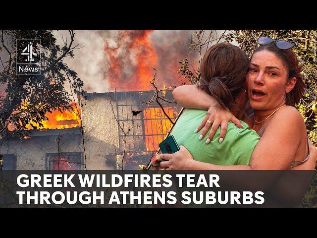 Wildfires reach Athens forcing thousands from their homes