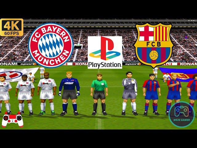 Winning Eleven 2002 Gameplay - Bayern Munich vs Barcelona - Duckstation PS1 on PC  Full Game [4K60]