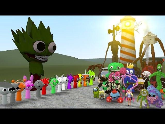 HORROR LIME SPRUNKI ARMY VS ALL MONSTERS In Garry's Mod!