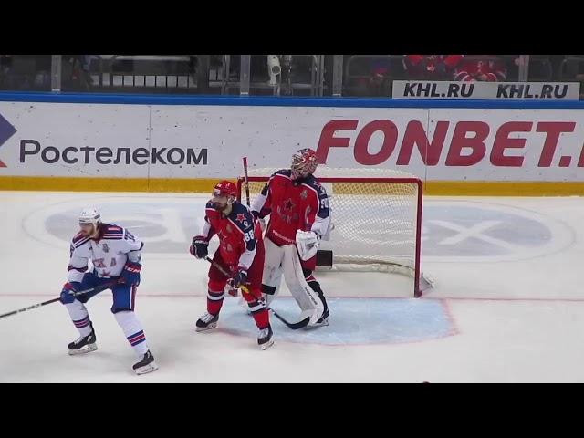 Ilya Sorokin in action during the CSKA@SKA hockey game 9.04.19