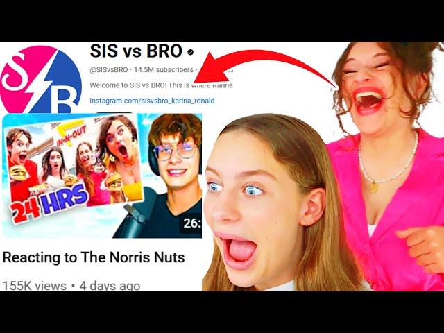 REACTING TO SIS VS BRO REACTING TO OUR VIDEO w/The Norris Nuts