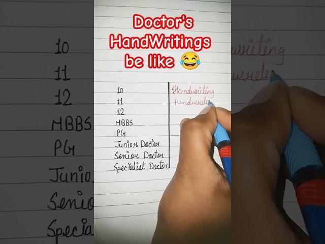 Doctor's Handwriting/ Amusing Handwriting/#shorts/# funny video