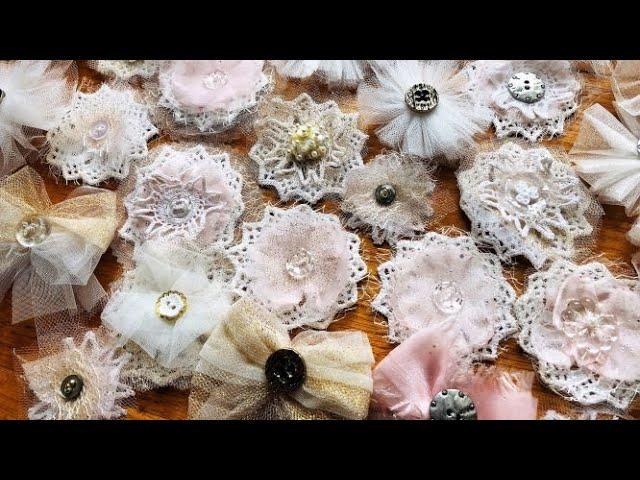 DIY FLOWERS - Tulle, Fabric, Shabby Chic Flowers/Bows (STEP BY STEP)