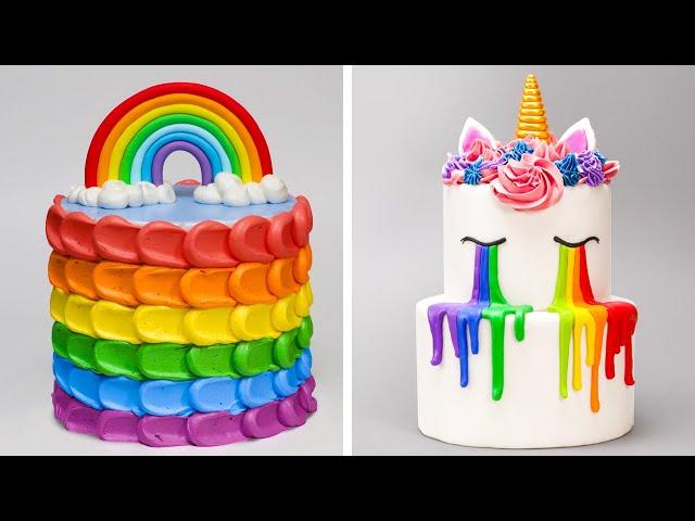 How to Make the Best Ever Rainbow Cake Decorating For Party | Amazing Rainbow Cakes & Dessert