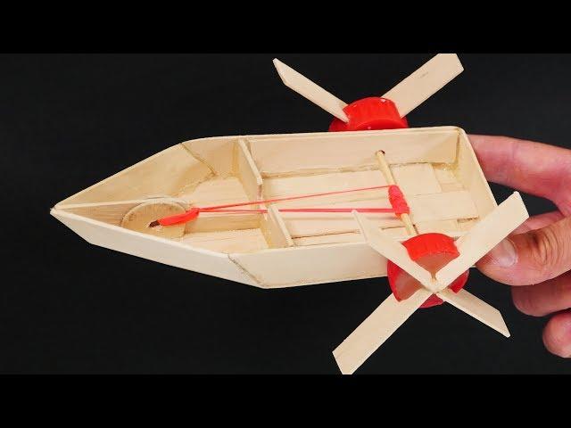 Make an Elastic Band Paddle boat