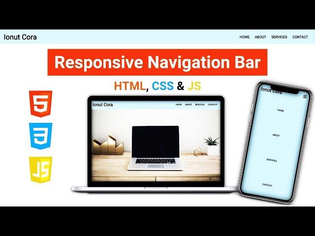 Basic Navigation Bar using HTML, CSS and JavaScript 