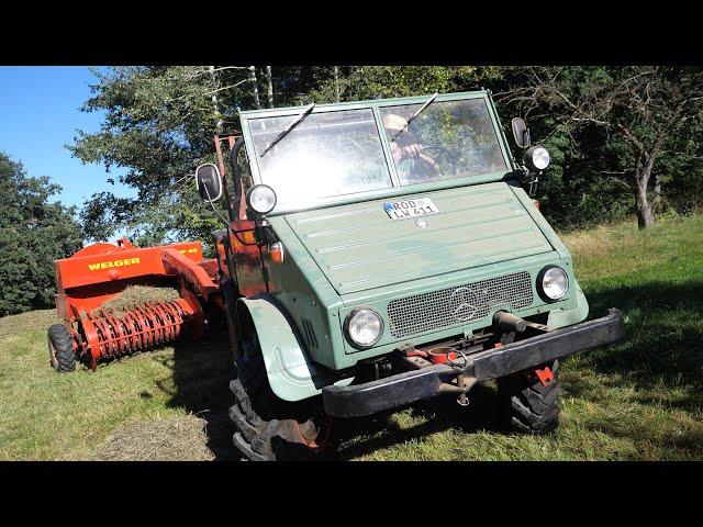 UNIMOG-Power: Vollgas Heuballen pressen mit 411er und Welger AP40