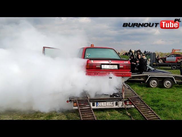 Palenie gumy na lawecie BMW E30 3.5 - Majówka z BMW  2023 Toruń