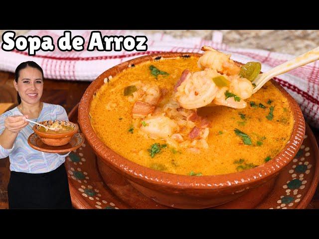 Advertencia️¡Esto es lo más delicioso que comerás hoy! SOPA de ARROZ con CAMARONES 