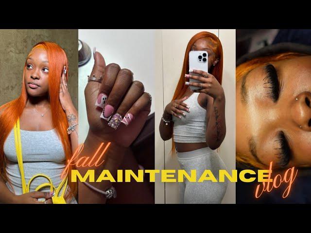 FALL MAINTENANCE VLOG | going ginger, lashes, halloween nails + more !