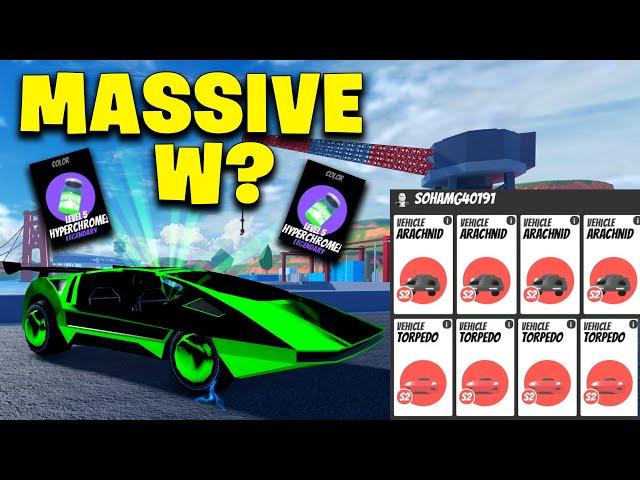 What People OFFER for LEVEL 5 GREEN HYPERCHROME in Roblox Jailbreak