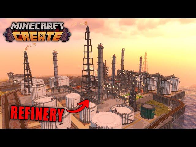 I Built A WORKING OIL REFINERY In Minecraft Create Mod