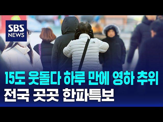 15도 웃돌다 하루 만에 영하 추위…전국 곳곳 한파특보 / SBS