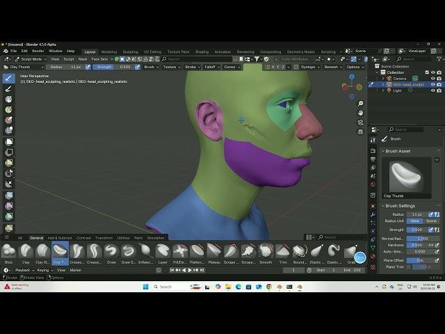 Blender 4.5  tutorial : New Sculpting Brushes Added.Blender4.5教程:新的雕刻笔刷！