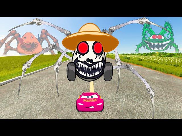 Crazy Escape From The Giant Zookeeper Zoonomaly Spider Eater VS McQueen | Farming Simulator 22 #13