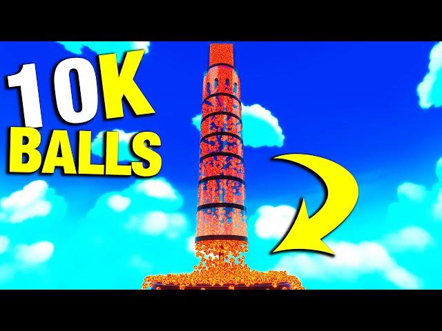 10,000 BALLS VS HUGE MARBLE RUN... I BLEW UP The TOILET! - Marble World