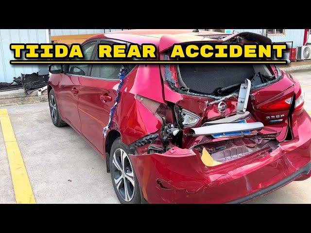 Rear rear end collision car repair