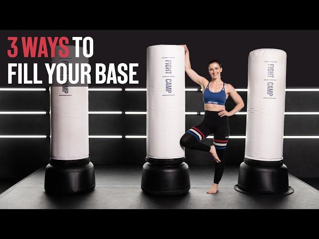 3 WAYS TO FILL YOUR FREE-STANDING BOXING BAG BASE | At Home | Easy to Do