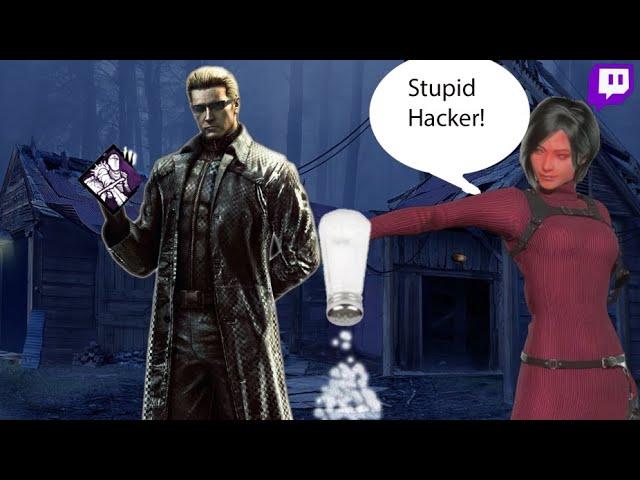 Salty Twitch Streamer Vs "Wall hacking" Wesker | Dead by Daylight