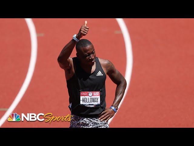 12.81! Grant Holloway nearly breaks 100m hurdles world record in trials semi | NBC Sports