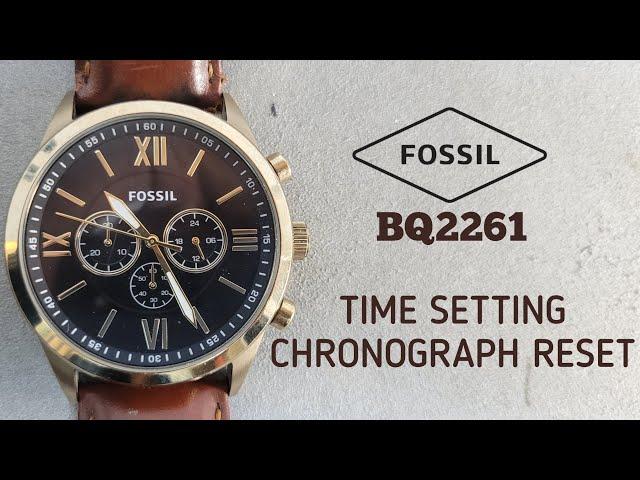 FOSSIL BQ2261 How To Setting TIME and Chronograph Hands RESET