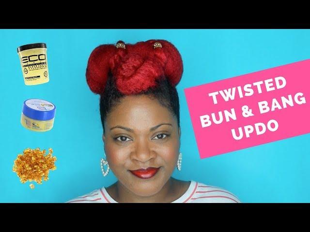 Twisted Bun on Natural Hair using Lottabody | Protective Style | Curly Corner
