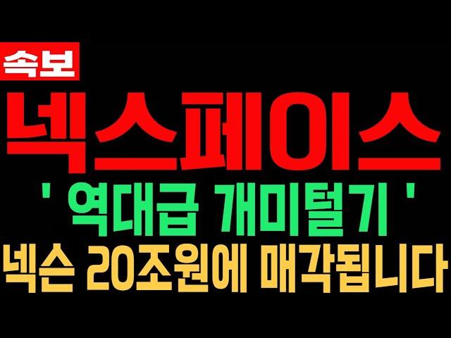 [넥스페이스 코인] NXPC - 긴급속보 역대급 개미털기 넥슨 20조원에 매각됩니다 필수시청 코미녀