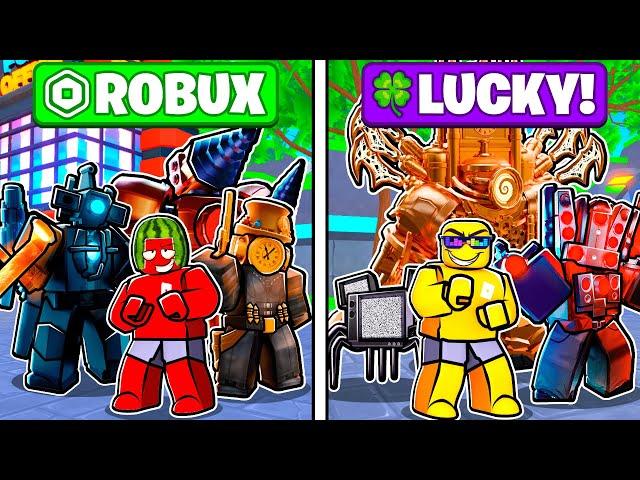 LUCK vs ROBUX In Toilet Tower Defense