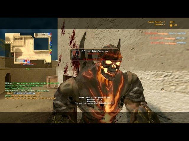 Counter Strike Source Zombie Riot online gameplay Dust 2 Dark Khan boss fights